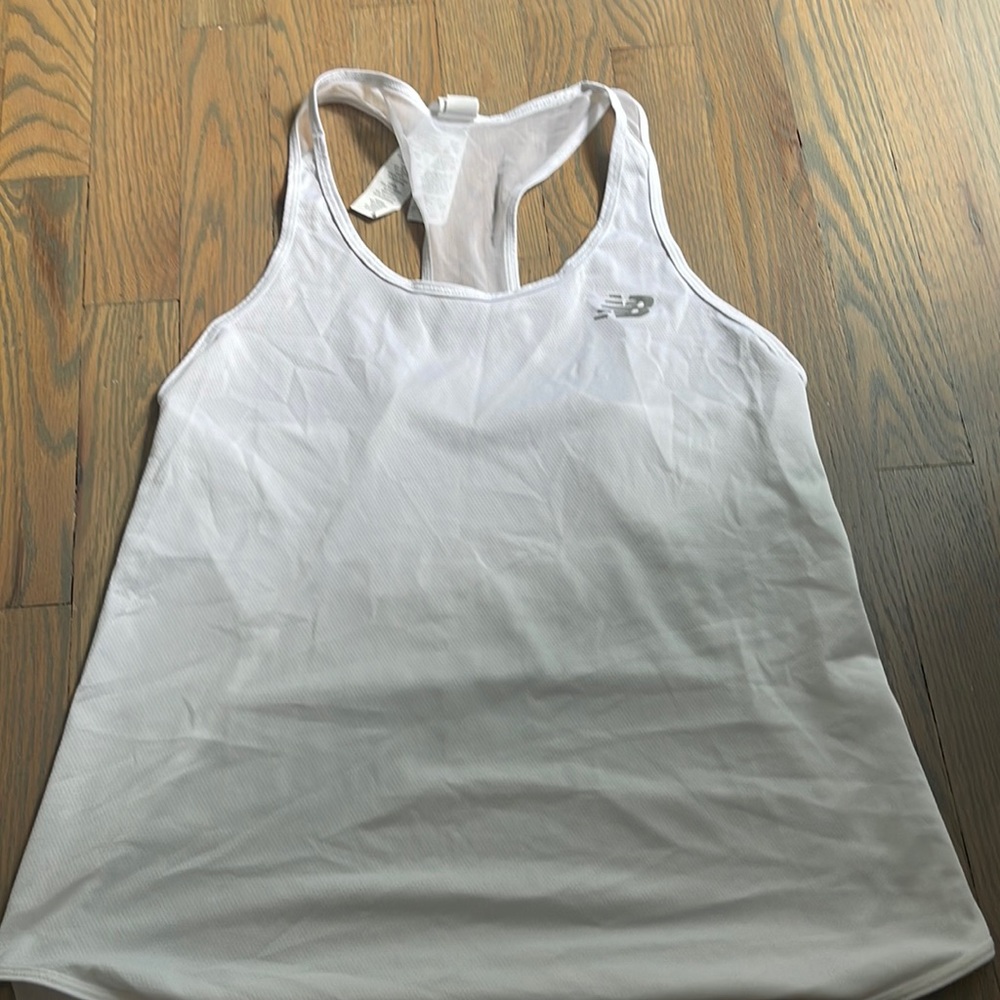 white new balance workout tank